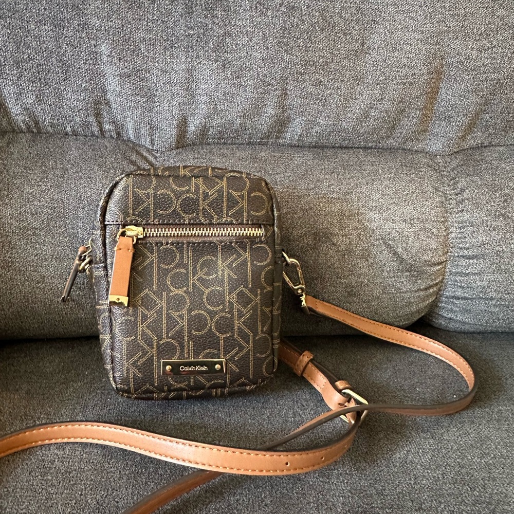 Calvin Klein brown mini crossbody bag